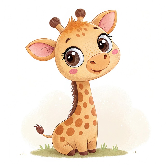 Free ai generated giraffe cartoon illustration