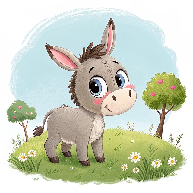 Download free HD stock image of Ai Generated Donkey Free ai generated donkey cartoon illustration