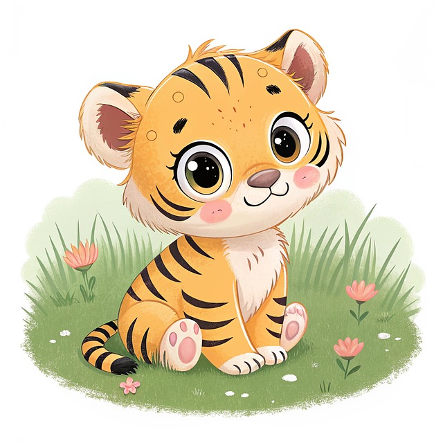 Free ai generated tiger cartoon illustration