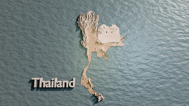 Thailand, 3D-Karte, Karte Von Thailand