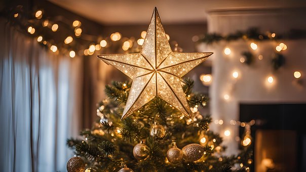 Ai Generado, Navidad, Árbol, Estrella