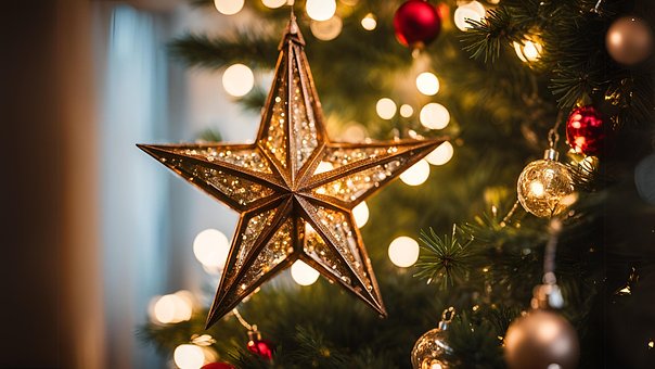 Ai Generado, Navidad, Árbol, Estrella