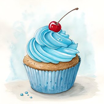Free Ai Generated Cupcake illustration and picture
