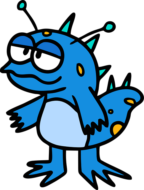 Free blue monster tired vector