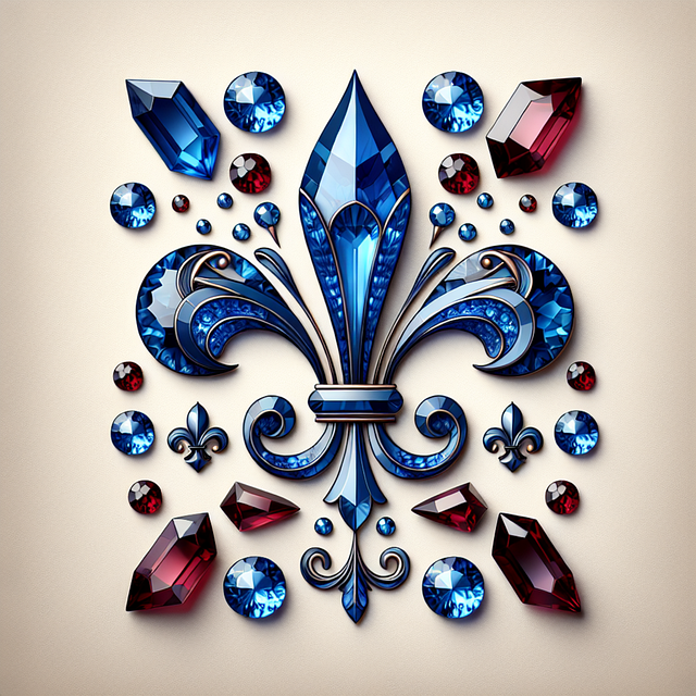 Free ai generated fleur-de-lis gemstone illustration