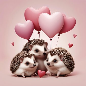 Free Valentine'S Day Hedgehogs illustration and picture