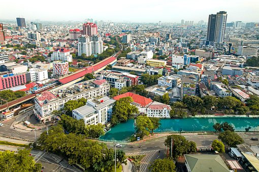 Free Pasar Baru Jakarta Aerial View illustration and picture