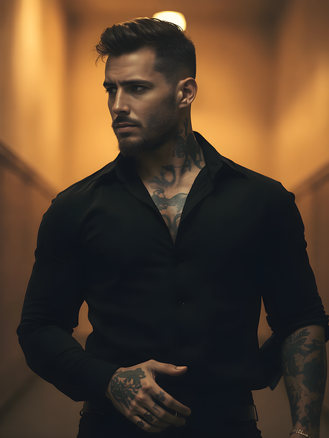 Free ai generated man tattoo illustration