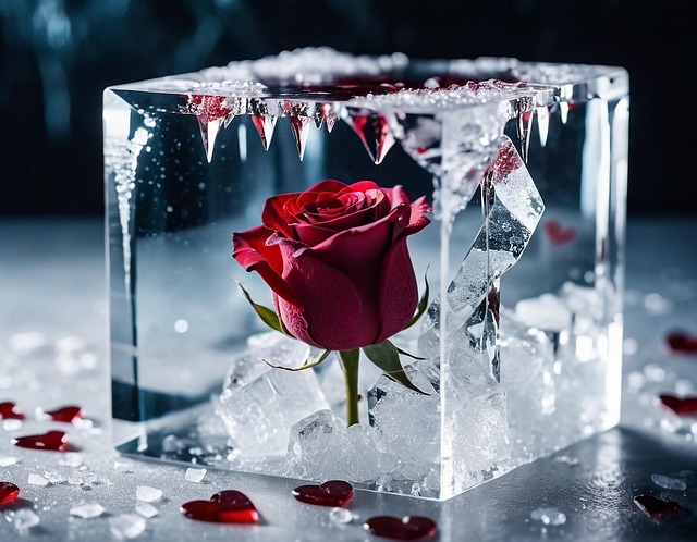 Download free HD stock image of Rose Ice Cube Free rose ice cube love illustration