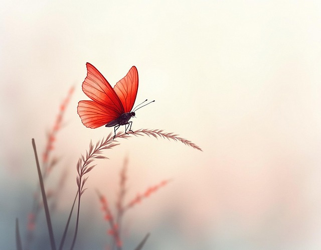 Free ai generated butterfly grass illustration