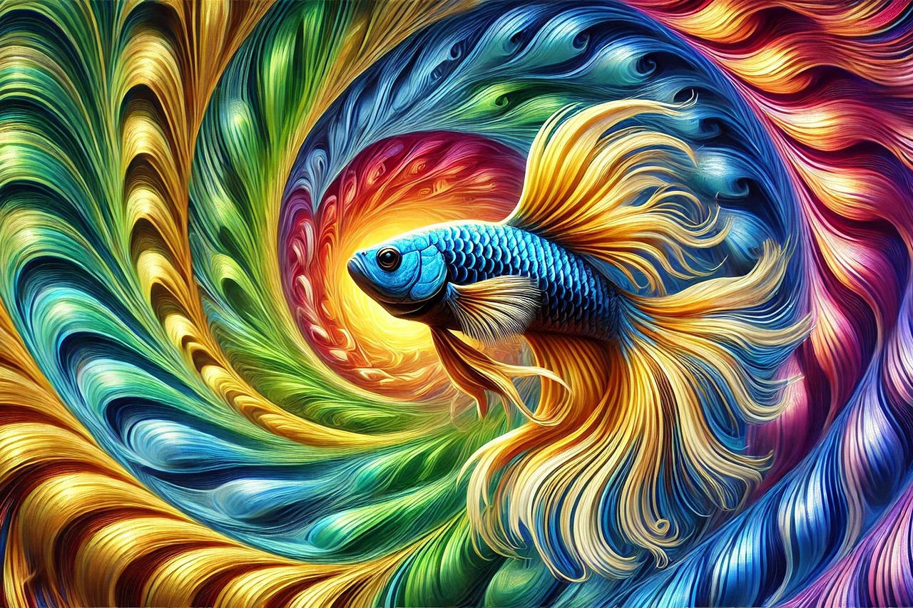 Free ai generated fish spiral illustration