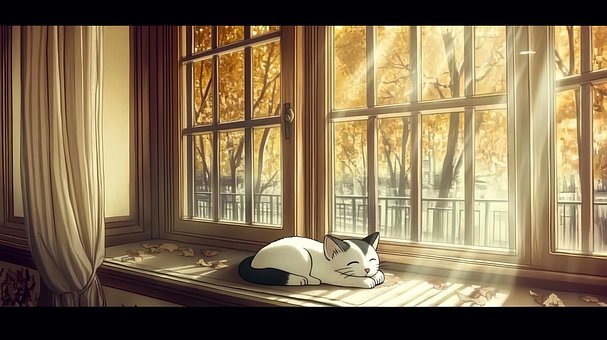 Free Cat Window illustration and picture