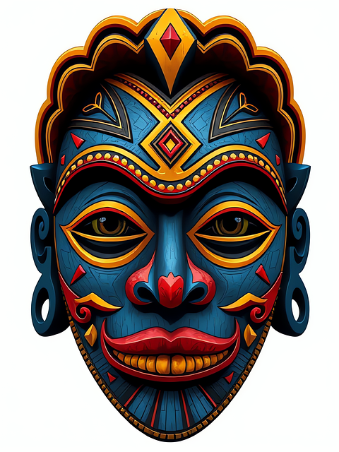 Free ai generated african mask tribal mask illustration