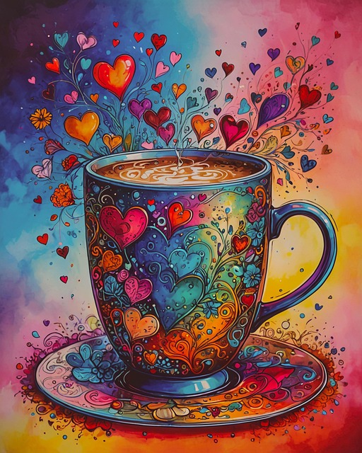 Free valentine's day cup mug illustration