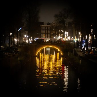 Amsterdam, Lichten, Nacht, Stad, Licht