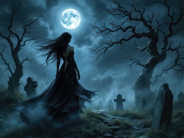 Free ai generated woman ghost illustration