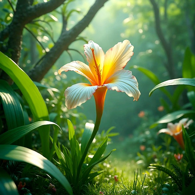 Download free HD stock image of Ai Generated Flower Free ai generated flower sunlight illustration