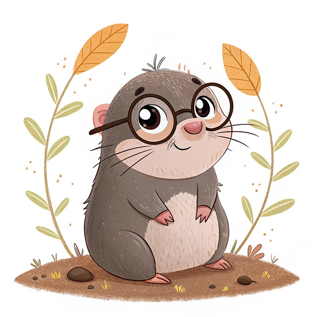 Free ai generated mole cartoon illustration