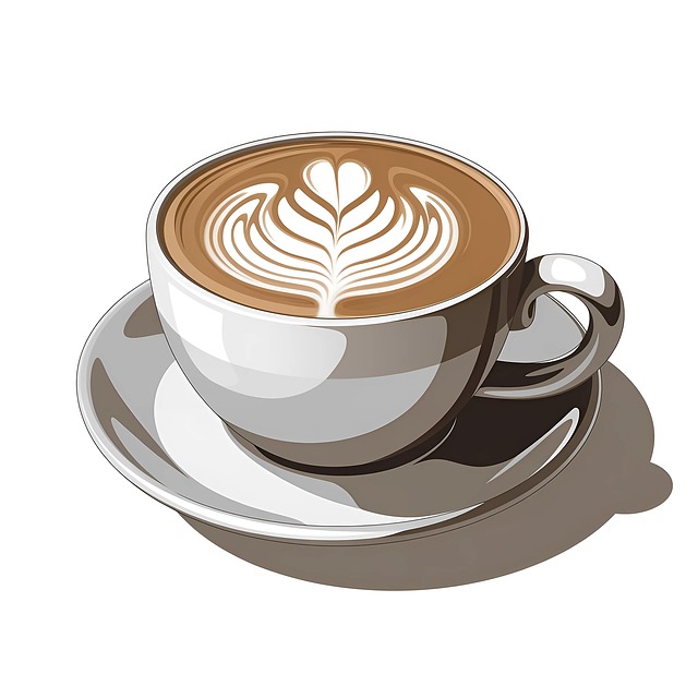 Free coffee cup latte art warm beverage illustration