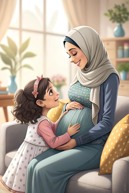 Free ai generated pregnancy mother illustration