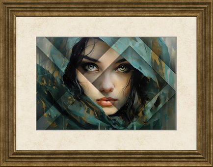 女士, 脸, 肖像, 光, 围巾, 美丽的, 美丽, 女孩, 绘画, 艺术的