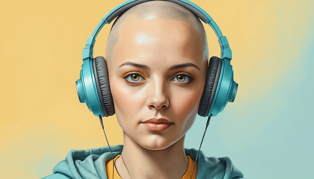 Free ai generated woman headphones illustration