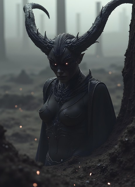 Free ai generated demoness horns illustration