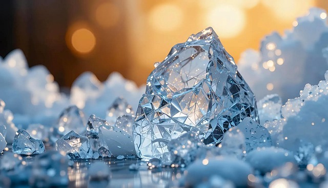 Free ai generated ice crystals close-up illustration
