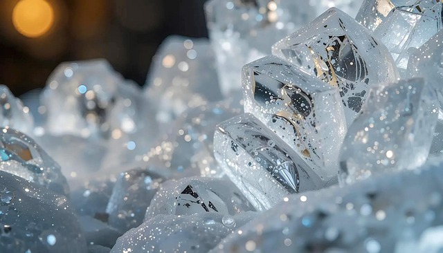 Free ai generated ice crystals close-up illustration