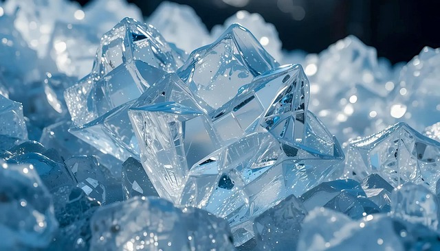 Free ai generated ice crystals close-up illustration
