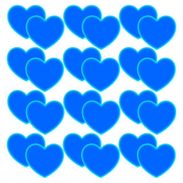 Free hearts blue romance illustration