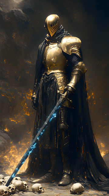 Free ai generated knight warrior illustration
