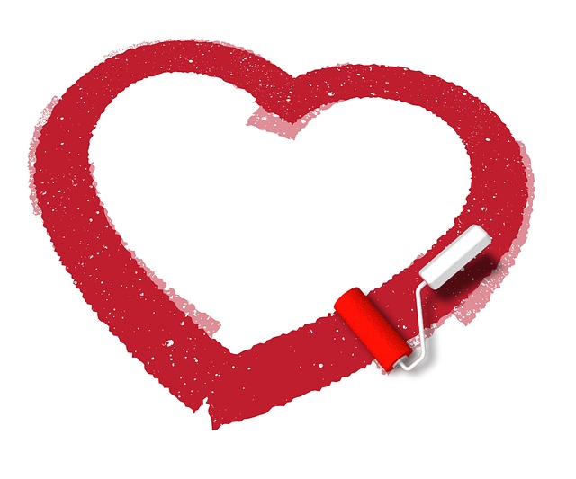 Free heart roller paint illustration