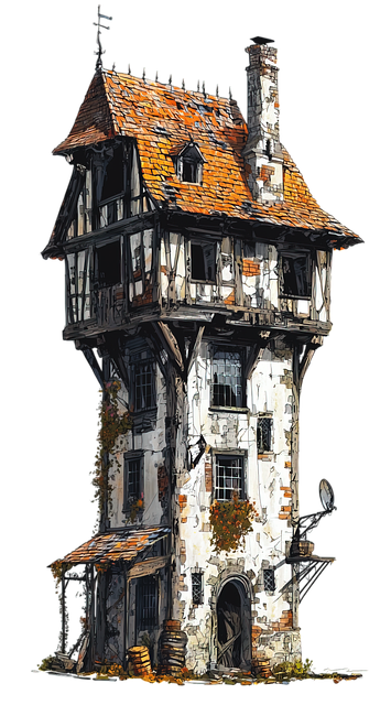 Free ai generated medieval house illustration
