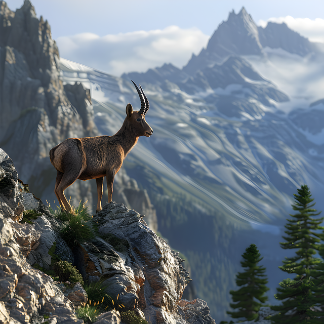 Free ai generated chamois animal illustration