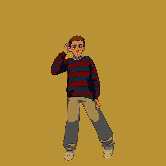 Free man sleepy wake up illustration