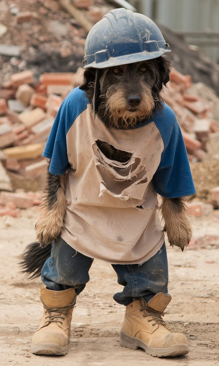 Free ai generated dog worker illustration