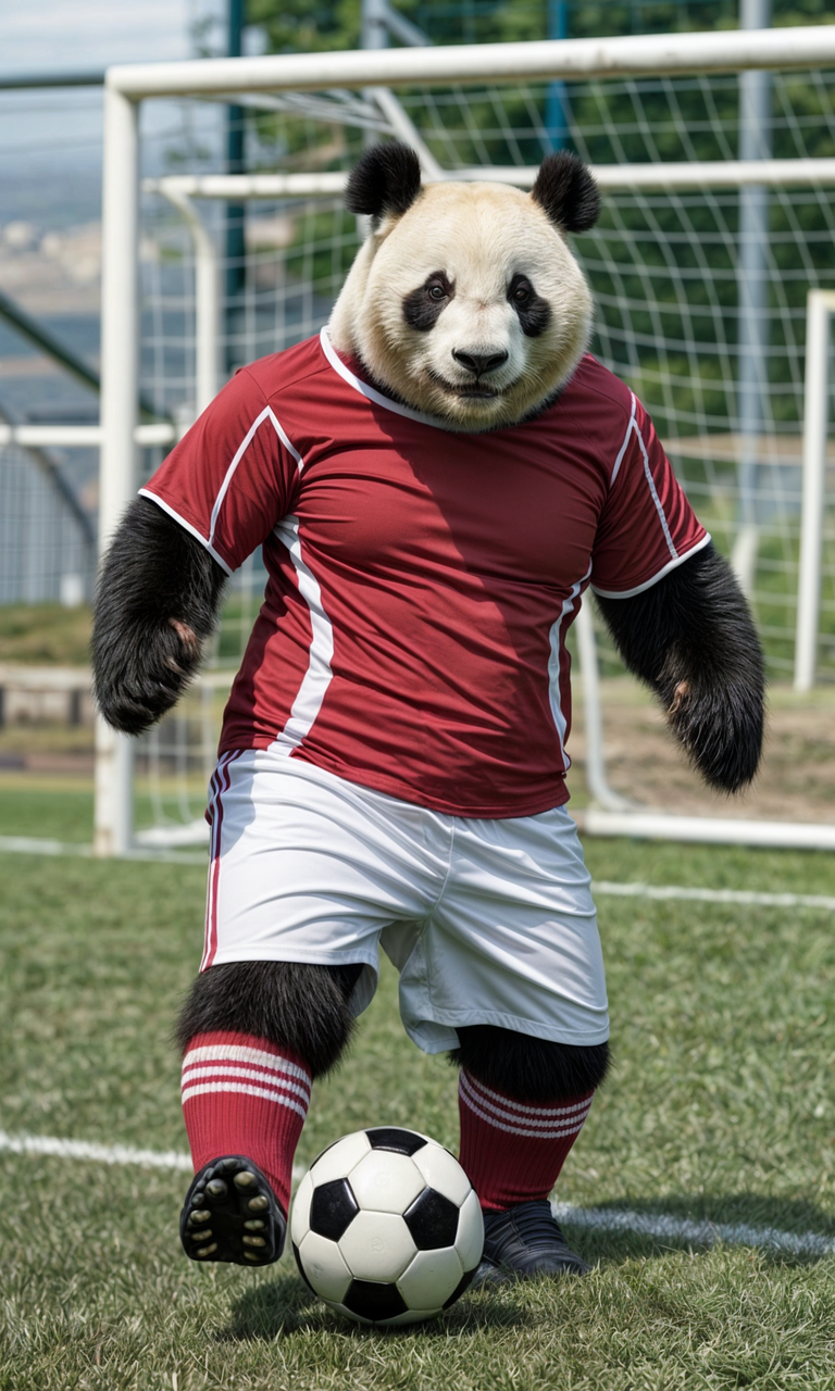 Free ai generated panda soccer illustration