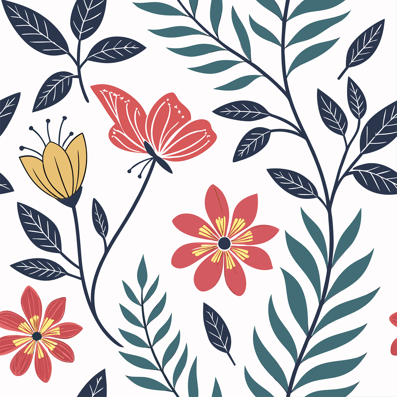 Download Floral Pattern, Seamless, Flower Wallpaper. Royalty-Free ...