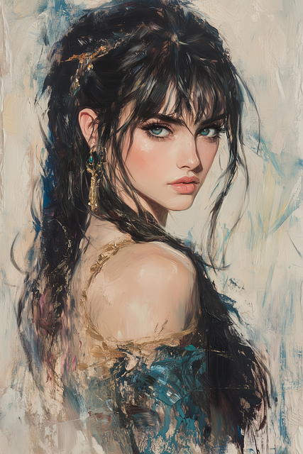 Free woman portrait character illustration