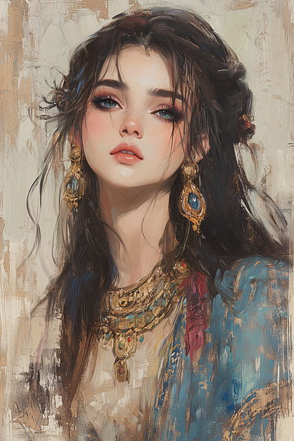 Free woman portrait character illustration