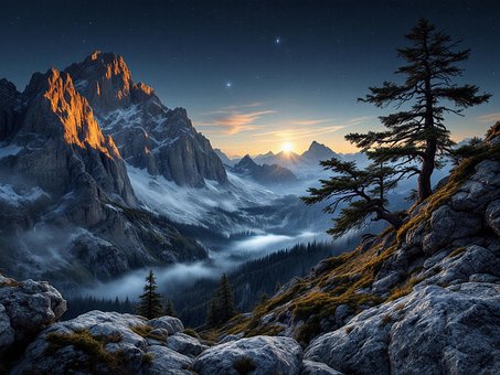 Free Ai Generated Mountains illustration and picture