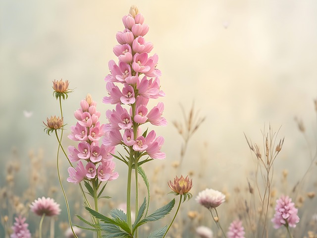 Free ai generated lupine flowers illustration
