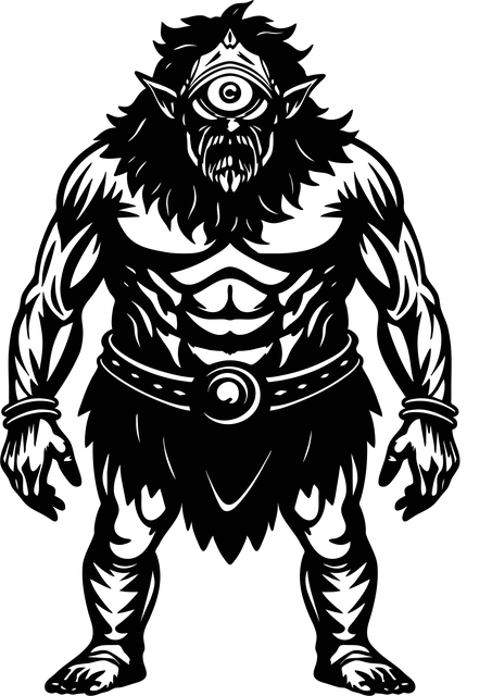 Free cyclops monster cartoon vector