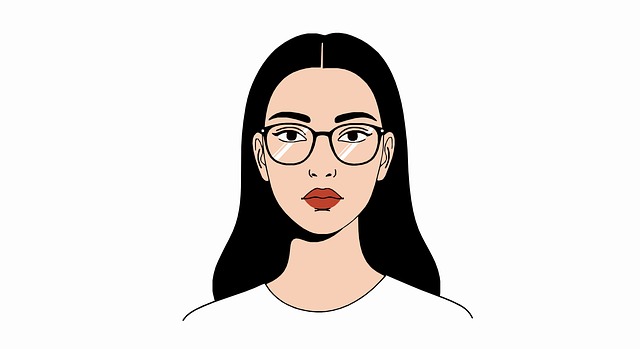 Free woman eyeglasses cartoon vector