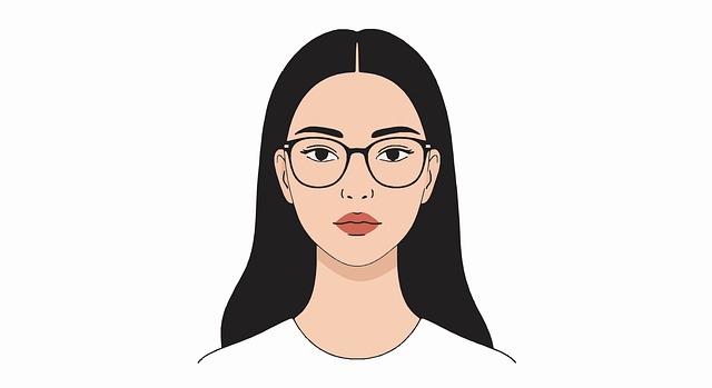 Free woman eyeglasses cartoon illustration