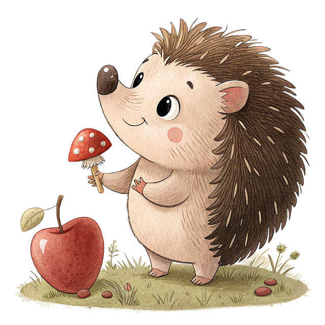 Free ai generated hedgehog scratchy illustration