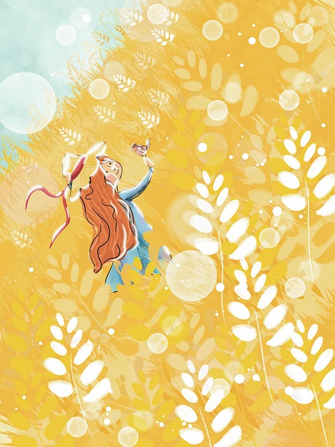 Free field girl child illustration