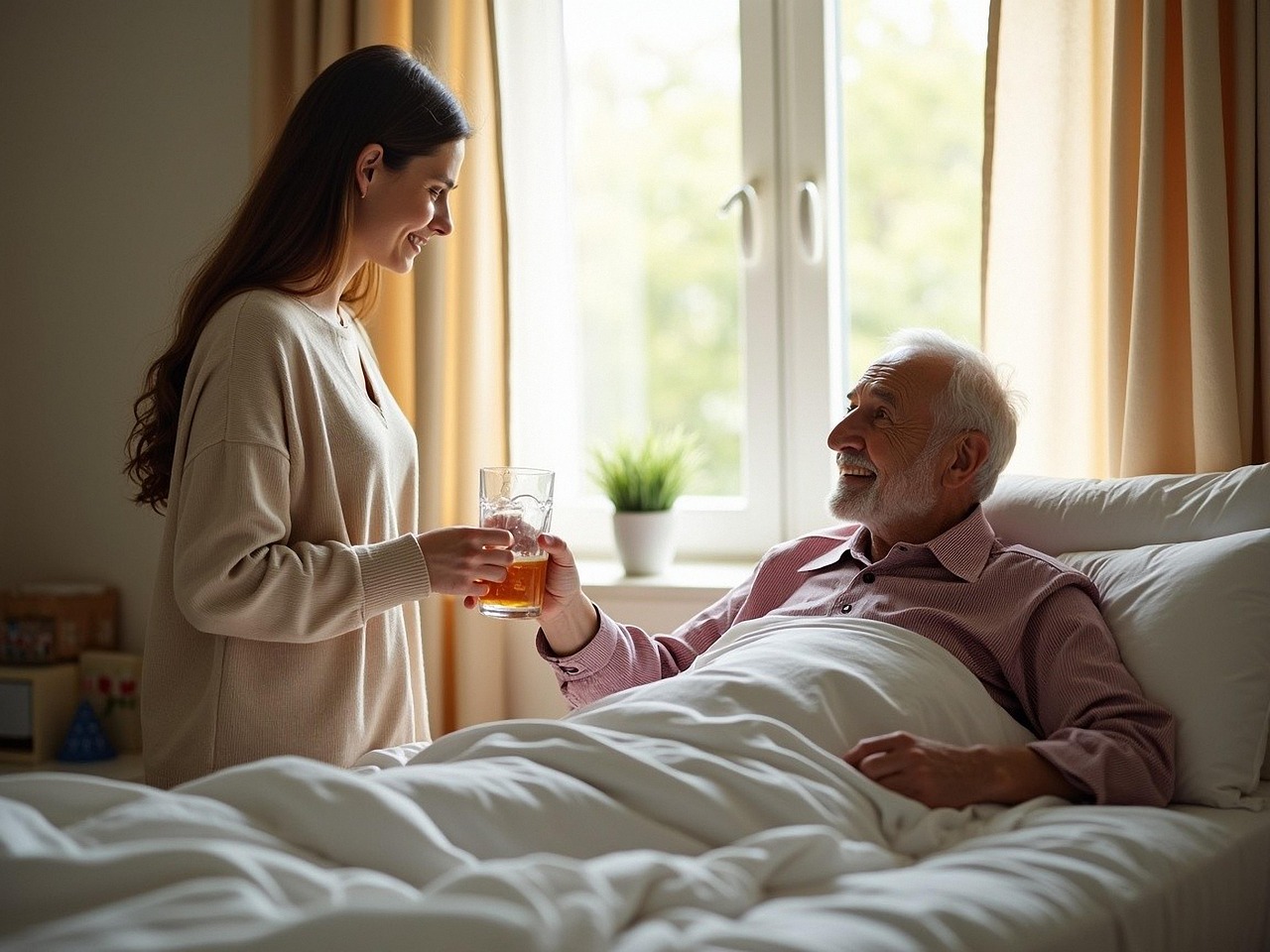 Download free HD stock image of Ai Generated Family Free ai generated family care for the elderly illustration