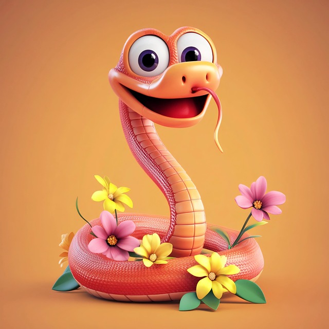 Free ai generated snake flowers illustration